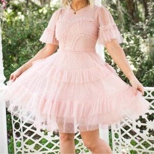 Ivy City Co Whimsical Dress Pink M